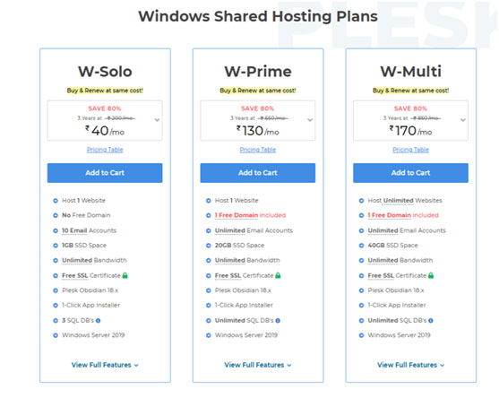 Brief Overview of the Windows Shared Hosting Plans by MilesWeb